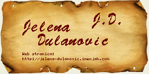 Jelena Dulanović vizit kartica